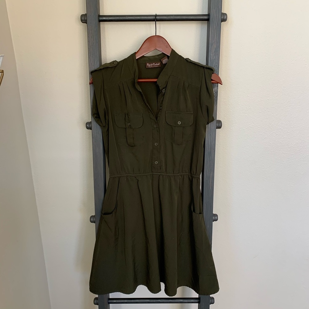Speed Control NY olive green dress Sz S